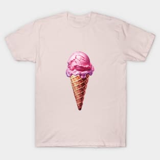 Raspberry Sorbet Sweet Ice Cream Cone T-Shirt